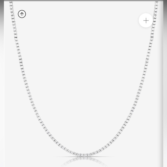 14kt White Gold Diamond Tennis Necklace 3.3ct - Picture 4 of 16
